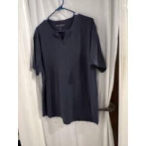 Lucky Brand Blue Notch V Neck Short Sleeve Tee Sz Xl